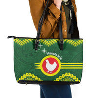 Manu'a Flag Day Leather Tote Bag Polynesian Pattern National Color Proud LT14 - Polynesian Pride