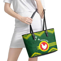 Manu'a Flag Day Leather Tote Bag Polynesian Pattern National Color Proud LT14 - Polynesian Pride