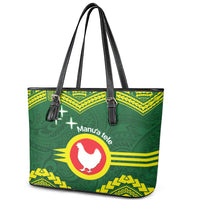 Manu'a Flag Day Leather Tote Bag Polynesian Pattern National Color Proud LT14 - Polynesian Pride