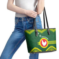 Manu'a Flag Day Leather Tote Bag Polynesian Pattern National Color Proud LT14 - Polynesian Pride