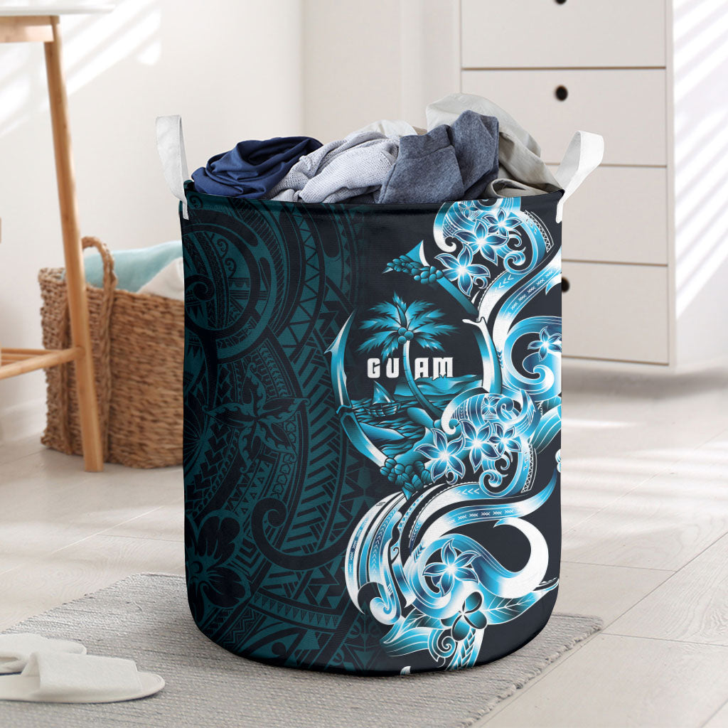 Asut Guam Chamorro Laundry Basket Guahan Seal Tattoo LT14 Blue - Polynesian Pride