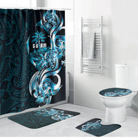 Asut Guam Chamorro Bathroom Set Guahan Seal Tattoo LT14 Bathroom Set (4 pcs) Blue - Polynesian Pride