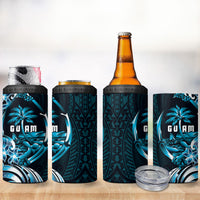 Asut Guam Chamorro 4 in 1 Can Cooler Tumbler Guahan Seal Tattoo LT14 - Polynesian Pride