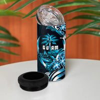 Asut Guam Chamorro 4 in 1 Can Cooler Tumbler Guahan Seal Tattoo LT14 - Polynesian Pride