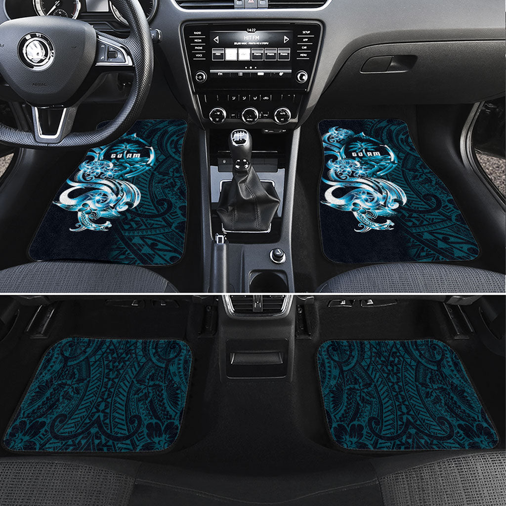 Asut Guam Chamorro Car Mats Guahan Seal Tattoo LT14 Set 4pcs Blue - Polynesian Pride