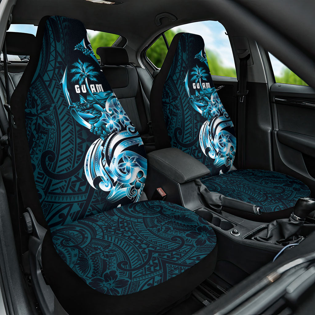 Asut Guam Chamorro Car Seat Cover Guahan Seal Tattoo LT14 One Size Blue - Polynesian Pride