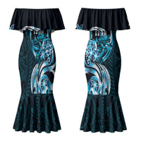 Asut Guam Chamorro Couples Matching Mermaid Dress and Long Sleeve Button Shirt Guahan Seal Tattoo LT14 - Polynesian Pride