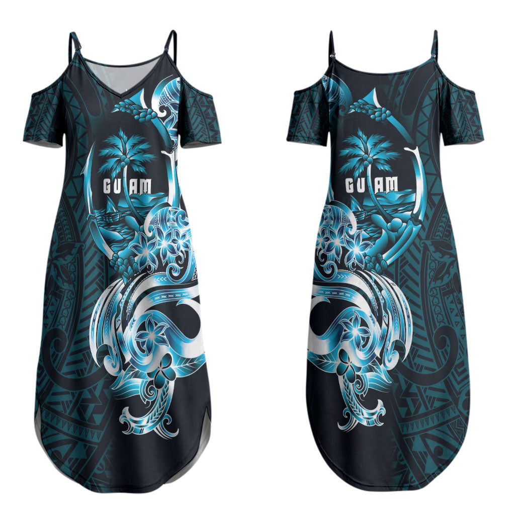 Asut Guam Chamorro Couples Matching Summer Maxi Dress and Hawaiian Shirt Guahan Seal Tattoo LT14 - Polynesian Pride
