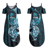 Asut Guam Chamorro Couples Matching Summer Maxi Dress and Hawaiian Shirt Guahan Seal Tattoo LT14 - Polynesian Pride