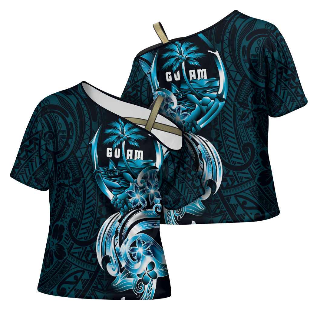 Asut Guam Chamorro Cross Shoulder Shirt Guahan Seal Tattoo LT14 - Polynesian Pride