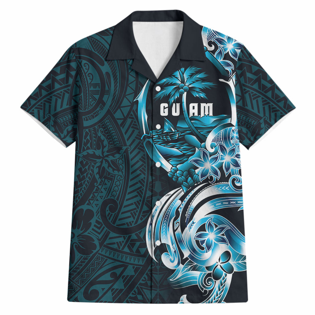 Asut Guam Chamorro Hawaiian Shirt Guahan Seal Tattoo LT14 Blue - Polynesian Pride