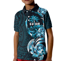 Asut Guam Chamorro Kid Polo Shirt Guahan Seal Tattoo LT14 Kid Blue - Polynesian Pride