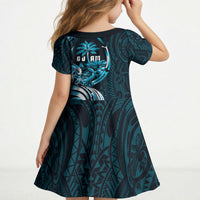 Asut Guam Chamorro Kid Short Sleeve Dress Guahan Seal Tattoo LT14 - Polynesian Pride
