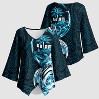 Asut Guam Chamorro Kimono Sleeve Blouse Guahan Seal Tattoo LT14 - Polynesian Pride