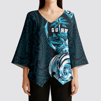 Asut Guam Chamorro Kimono Sleeve Blouse Guahan Seal Tattoo LT14 - Polynesian Pride