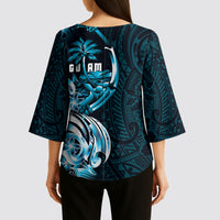 Asut Guam Chamorro Kimono Sleeve Blouse Guahan Seal Tattoo LT14 - Polynesian Pride