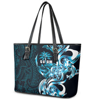 Asut Guam Chamorro Leather Tote Bag Guahan Seal Tattoo LT14 - Polynesian Pride