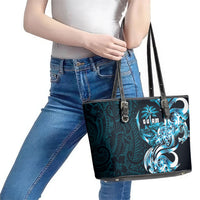 Asut Guam Chamorro Leather Tote Bag Guahan Seal Tattoo LT14 - Polynesian Pride
