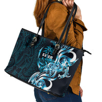 Asut Guam Chamorro Leather Tote Bag Guahan Seal Tattoo LT14 - Polynesian Pride