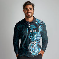 Asut Guam Chamorro Long Sleeve Polo Shirt Guahan Seal Tattoo LT14 - Polynesian Pride