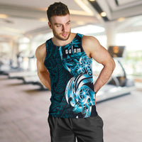 Asut Guam Chamorro Men Tank Top Guahan Seal Tattoo LT14 Blue - Polynesian Pride
