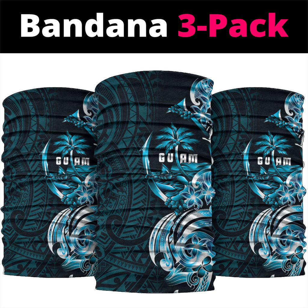 Asut Guam Chamorro Neck Gaiter Guahan Seal Tattoo LT14 package One Size: 25*50cm Blue - Polynesian Pride