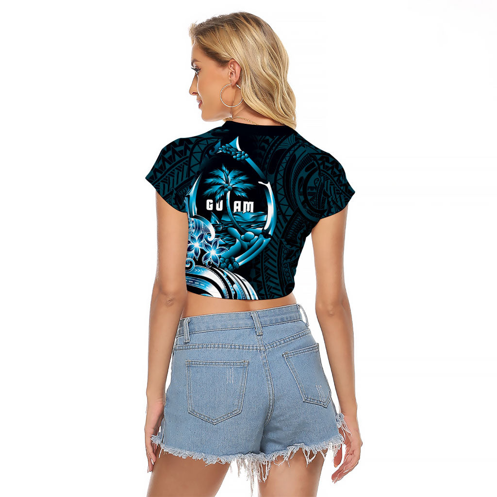 Asut Guam Chamorro Raglan Cropped T Shirt Guahan Seal Tattoo LT14 - Polynesian Pride