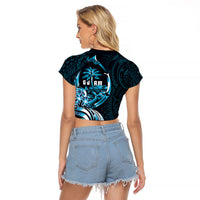 Asut Guam Chamorro Raglan Cropped T Shirt Guahan Seal Tattoo LT14 - Polynesian Pride