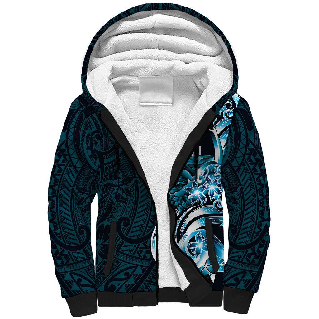 Asut Guam Chamorro Sherpa Hoodie Guahan Seal Tattoo LT14 Unisex Blue - Polynesian Pride