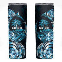 Asut Guam Chamorro Skinny Tumbler Guahan Seal Tattoo LT14 Blue - Polynesian Pride