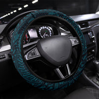 Asut Guam Chamorro Steering Wheel Cover Guahan Seal Tattoo LT14 Universal Fit Blue - Polynesian Pride