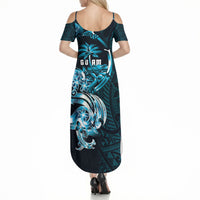 Asut Guam Chamorro Summer Maxi Dress Guahan Seal Tattoo LT14 - Polynesian Pride