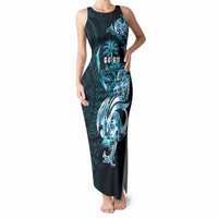 Asut Guam Chamorro Tank Maxi Dress Guahan Seal Tattoo LT14 Women Blue - Polynesian Pride