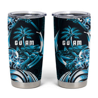 Asut Guam Chamorro Tumbler Cup Guahan Seal Tattoo LT14 Blue - Polynesian Pride