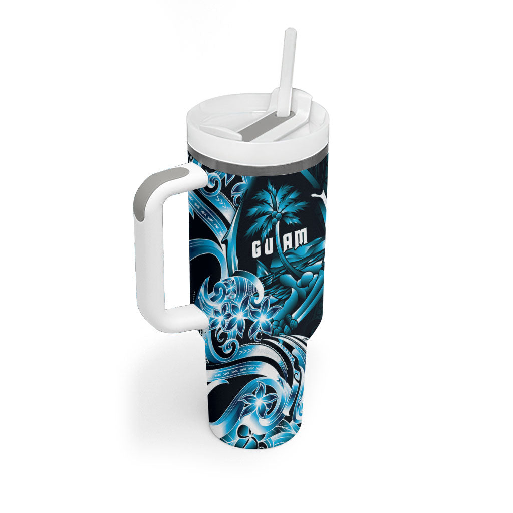 Asut Guam Chamorro Tumbler With Handle Guahan Seal Tattoo LT14 - Polynesian Pride