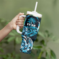 Asut Guam Chamorro Tumbler With Handle Guahan Seal Tattoo LT14 - Polynesian Pride
