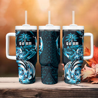 Asut Guam Chamorro Tumbler With Handle Guahan Seal Tattoo LT14 - Polynesian Pride