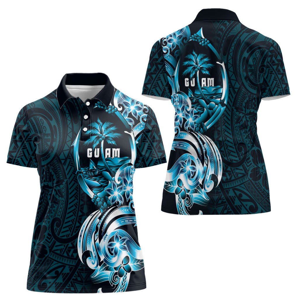 Asut Guam Chamorro Women Polo Shirt Guahan Seal Tattoo LT14 - Polynesian Pride