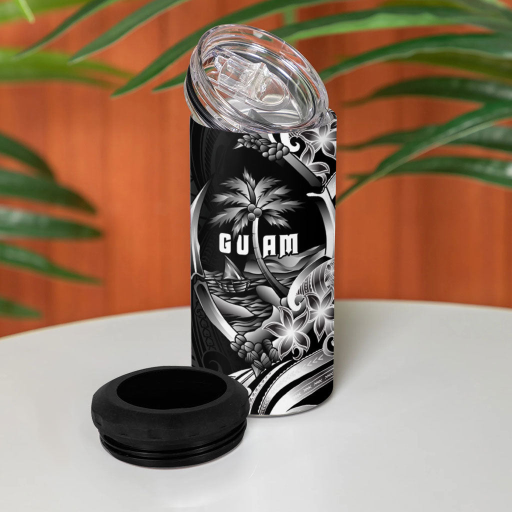 Attelong Guam Chamorro 4 in 1 Can Cooler Tumbler Guahan Seal Tattoo LT14 - Polynesian Pride