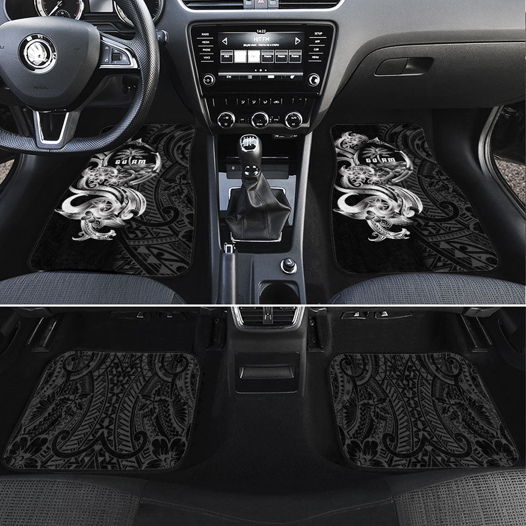 Attelong Guam Chamorro Car Mats Guahan Seal Tattoo LT14 Set 4pcs Black - Polynesian Pride