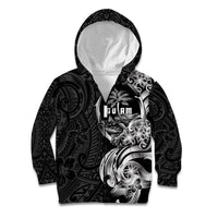Attelong Guam Chamorro Kid Hoodie Guahan Seal Tattoo LT14 Zip Hoodie Black - Polynesian Pride
