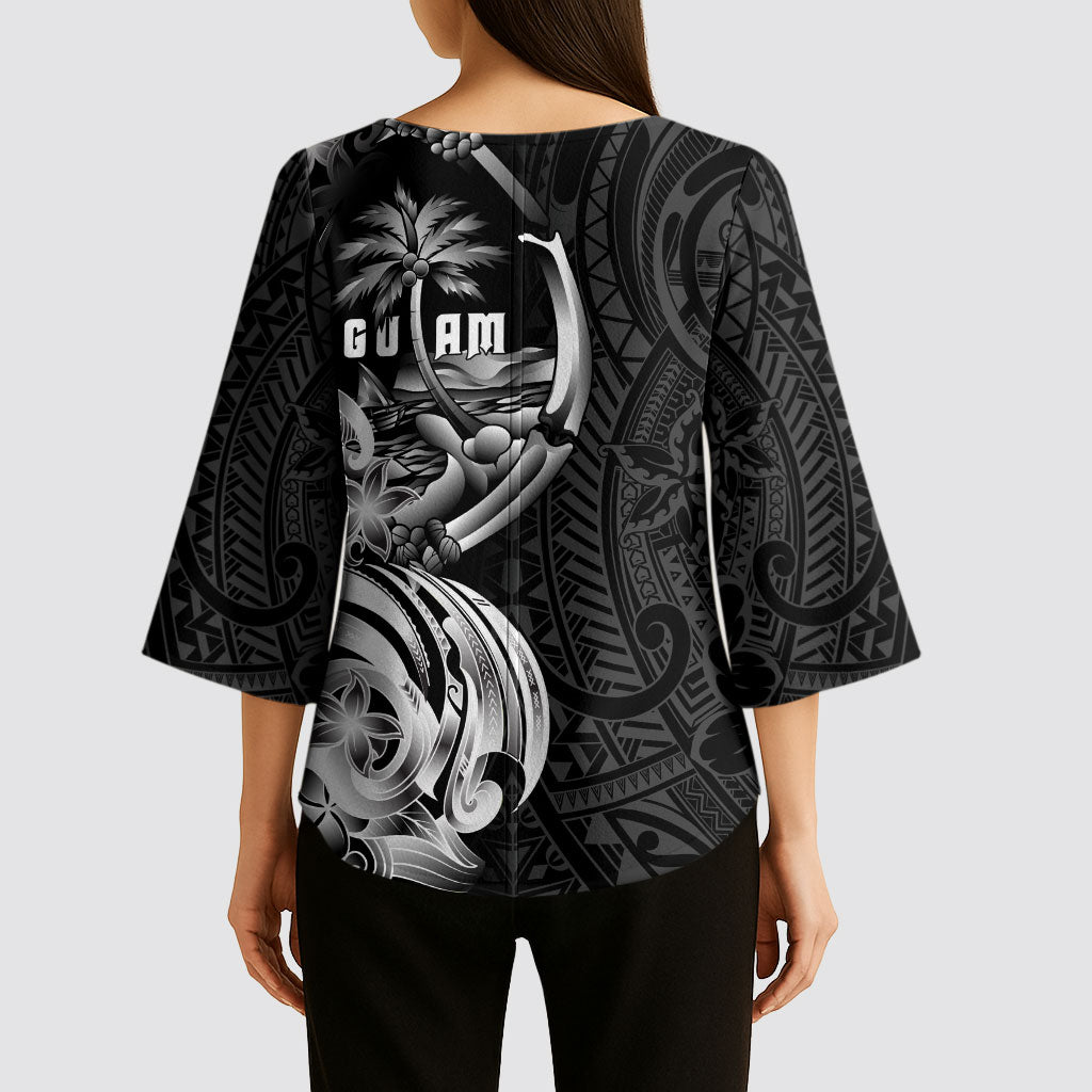 Attelong Guam Chamorro Kimono Sleeve Blouse Guahan Seal Tattoo LT14 - Polynesian Pride