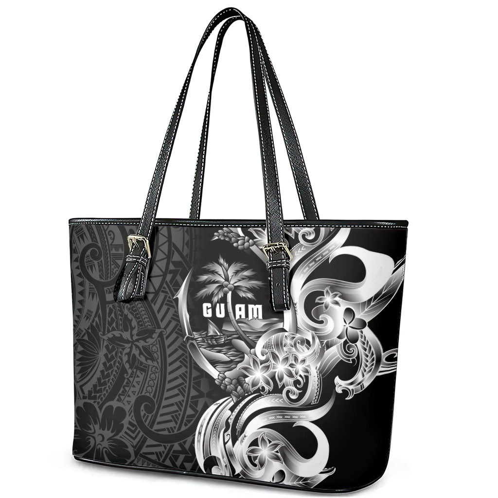 Attelong Guam Chamorro Leather Tote Bag Guahan Seal Tattoo LT14 - Polynesian Pride