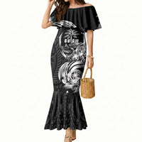 Attelong Guam Chamorro Mermaid Dress Guahan Seal Tattoo LT14 Women Black - Polynesian Pride