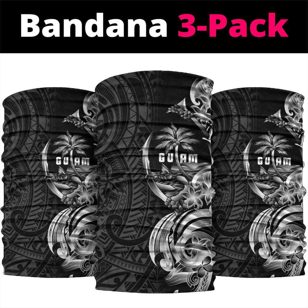 Attelong Guam Chamorro Neck Gaiter Guahan Seal Tattoo LT14 package One Size: 25*50cm Black - Polynesian Pride