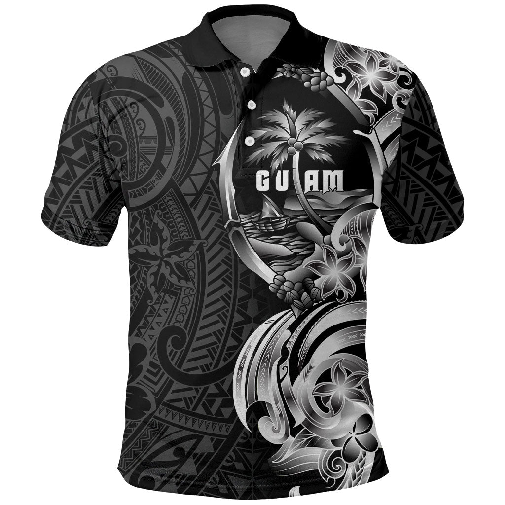 Attelong Guam Chamorro Polo Shirt Guahan Seal Tattoo LT14 Black - Polynesian Pride