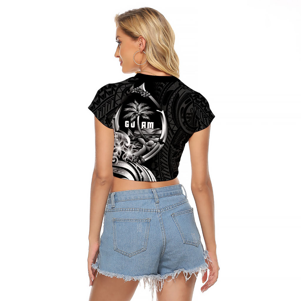 Attelong Guam Chamorro Raglan Cropped T Shirt Guahan Seal Tattoo LT14 - Polynesian Pride