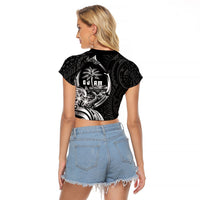 Attelong Guam Chamorro Raglan Cropped T Shirt Guahan Seal Tattoo LT14 - Polynesian Pride