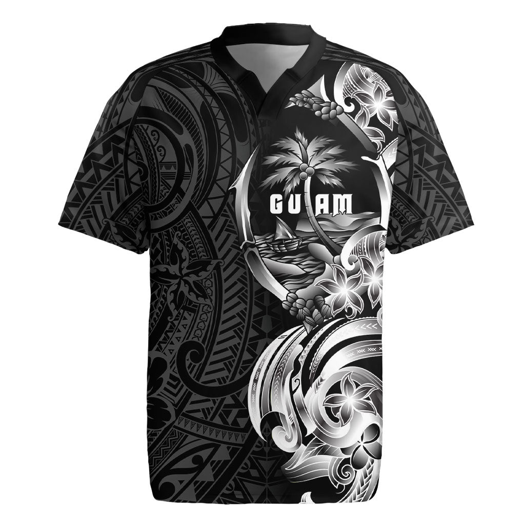 Attelong Guam Chamorro Rugby Jersey Guahan Seal Tattoo LT14 Black - Polynesian Pride