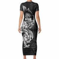 Attelong Guam Chamorro Short Sleeve Bodycon Dress Guahan Seal Tattoo LT14 - Polynesian Pride